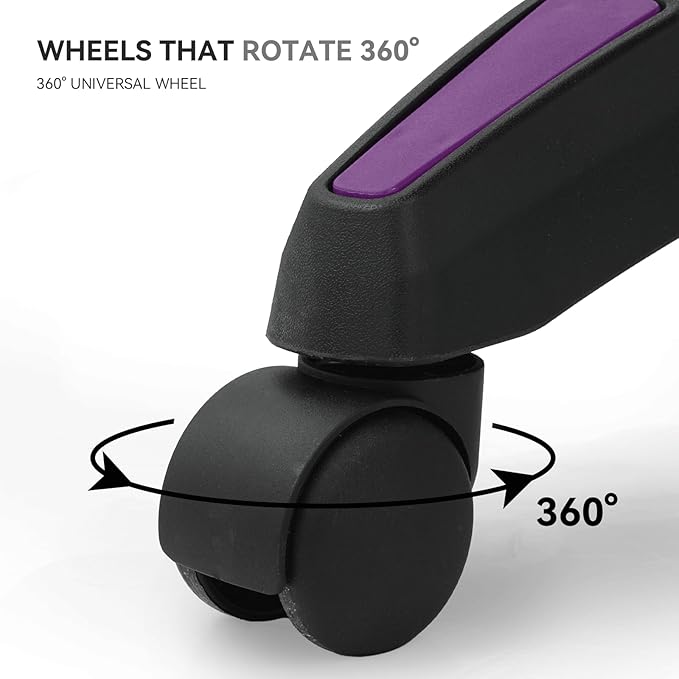 Gaming Chair Ergonomic Computer Chairs with Arms Lumbar Support Footrest Headrest 360°Swivel Chair Adjustable Back and Height Leather PC Chairs for Gaming Study Office Black/Purple