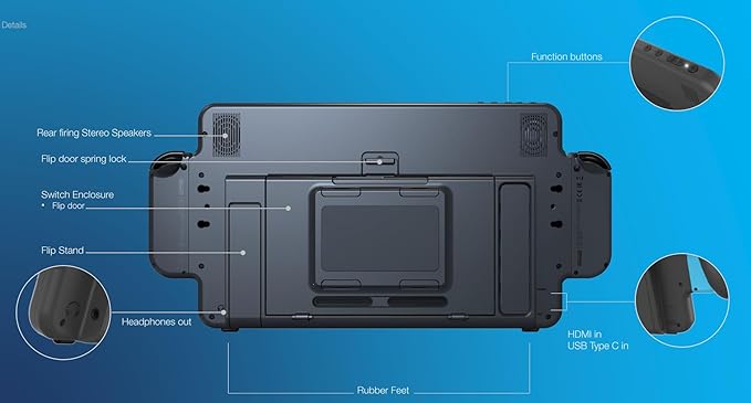 Orion Portable Monitor - 11.6 HD IPS Gaming Display &amp Dock for Nintendo Switch Compatible with HDMI Consoles Xbox PS5 Mobile Gaming Devices - Stereo Speakers Ergo Handles