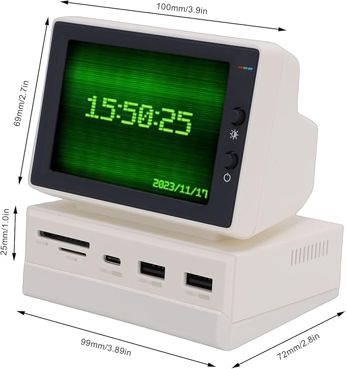 ASHATA 2026 Upgrade 3.5 Inch Mini PC Screen HD Secondary Screen Temperature Display with USB Hub for Laptop Computer Speed Temperature Photo Slideshows