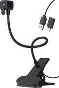 4K Center Screen Webcam with Microphone AutoFocus 4K Middle Screen Webcam USB Type-C/A Adapter Eye Level Camera Plug&ampPlay (Clamp)