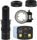 OOM 180X 120X IMX307 Autofocus HDMI 1080P Type-c PC Video Microscope C Mount Camera 20CM Working Distance for Phone Repair(180x Lens with Light)