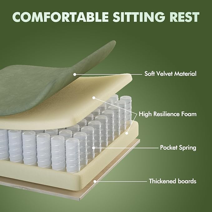 Huracan Velvet Fabric Racing Gaming Chair for Adults - Ergonomic Gamer Chair with Massage Lumbar Footrest &amp Spring Cushion | Home Office/Video Game Chair Green