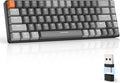 ZIYOU LANG RK68 60% Wireless Mechanical KeyboardBluetooth 5.0/2.4Ghz Dual Mode ReceiverHot-Swappable mini 68-KeyRetro Color KeycapsClicky Blue SwitchUltra Power Saving for PC PS4 Xbox iPhone ipad