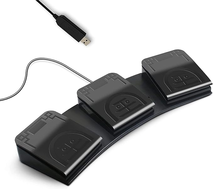 USB Foot Pedal PC Triple Pedal Customized Programmable Computer Keyboard Hot Key PC Gaming Keyboard Transcription MIDI Trigger Controller HID