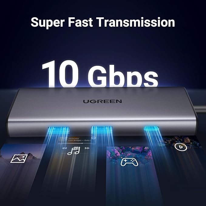 UGREEN Revodok Pro 107 USB-C Hub 7 in 1 10Gbps USB C 3.2 &amp 2 USB-A 3.2 4K HDMI 100W Power Delivery SD/TF Card Reader for MacBook Pro/Air iPad Pro iPhone 15 Pro/Pro Max Thinkpad and More.
