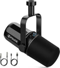 FDUCE SL40 USB/XLR Dynamic Microphone for Podcasting Gaming Live Streaming and Recording Built-in Headphone Output LED Mute Button All Metal Voice Isolation Technology