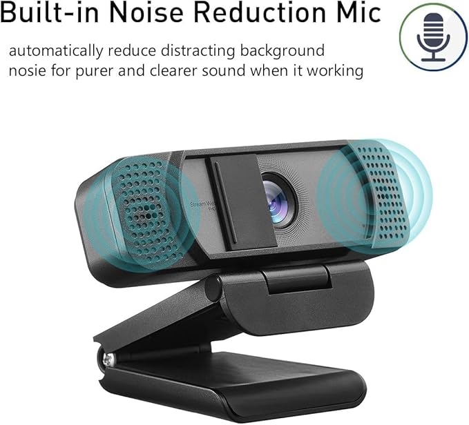 1080P Webcam with Microphone for PC Streaming Web Camera for Desktop with Privacy Cover 100° Wide Angle Auto Light Correction USB Plug&ampPlay Web Cam for OBS/Gaming/Zoom/Skype/FaceTime/Teams/Twi