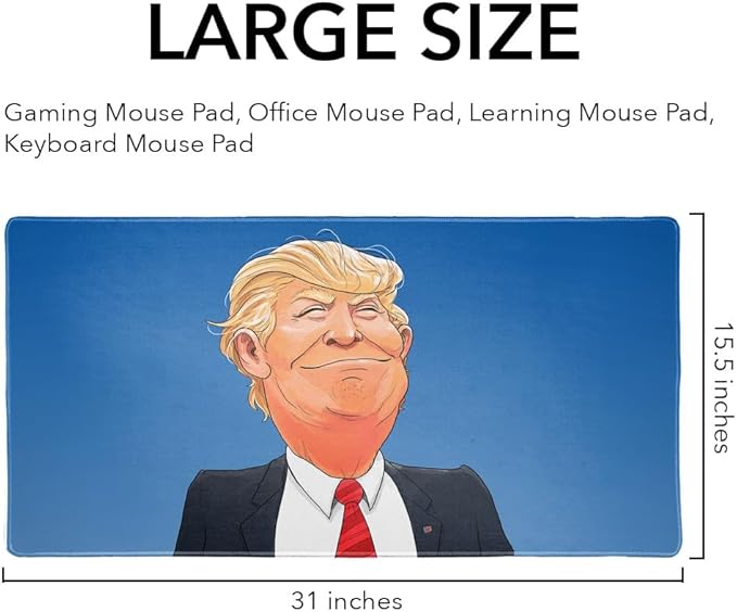 Happy Donald Trump Make America Great Large Gaming Mouse Pad Desk Mat with Stitched Edges Non-Slip Base