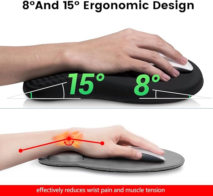 Keyboard Wrist Rest -Ergonomic Keyboard Stand with Wrist Rest- with Carpal Tunnel Pain Relief Massage Bumps and Full Memory Gel Design - Ideal Frequent Computer (Rainbow Color)