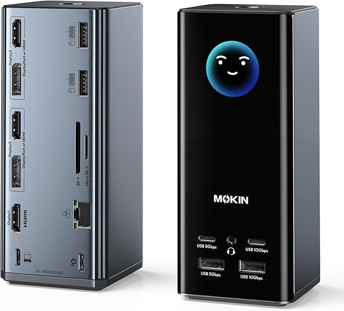 USB C Docking Station 3 Monitors 3 HDMI 2DP USB C Dock Multi Display with USB A&ampC 3.1 USB A&ampC 3.0 USB A 2.0 PD 100W Ethernet for USB C Laptop HP/Dell/Lenovo