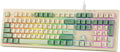 MechLands Aula S102 Membrane Gaming Keyboard with Number Pad 100% Full Size Layout USB-C Wired RGB Backlit Creamy Silicone Structure Silent Keyboard for PC Game/Office (Yellow)