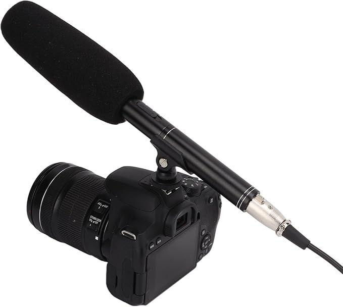 Sensitivity Microphone for Meetings and Interviews Wide Frequency Response Black Metal