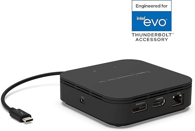 Belkin Thunderbolt 3 Dock Core With Thunderbolt 3 Cable - Usb C Hub - 7-In-1 Docking Station For Macs &amp Windows 60W Upstream Charging With Gigabit Ethernet Displayport &amp Audio Ports