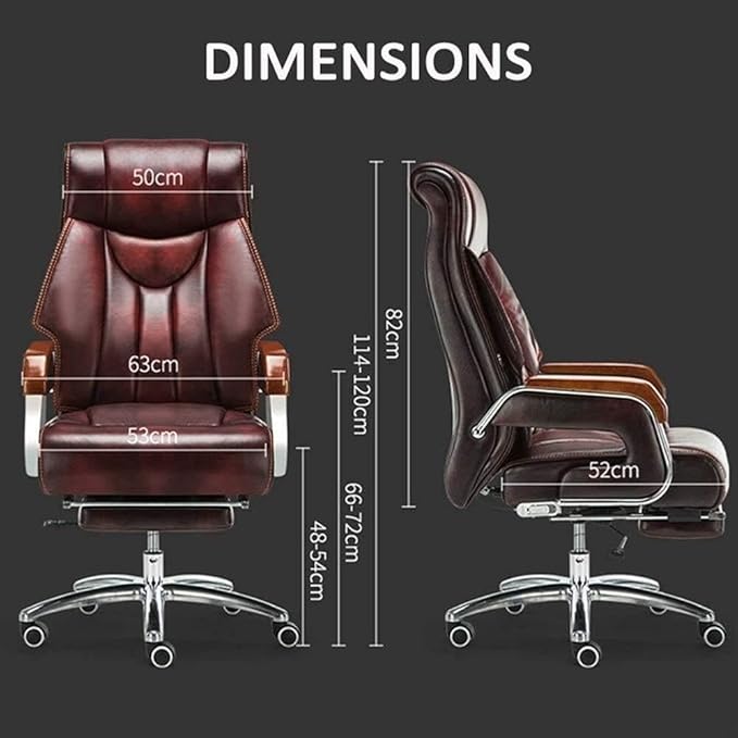 Ergonomic PU Leather Office Gaming Chair with Massage Adjustable Swivel High-Back Racing Style Computer Chair Brown