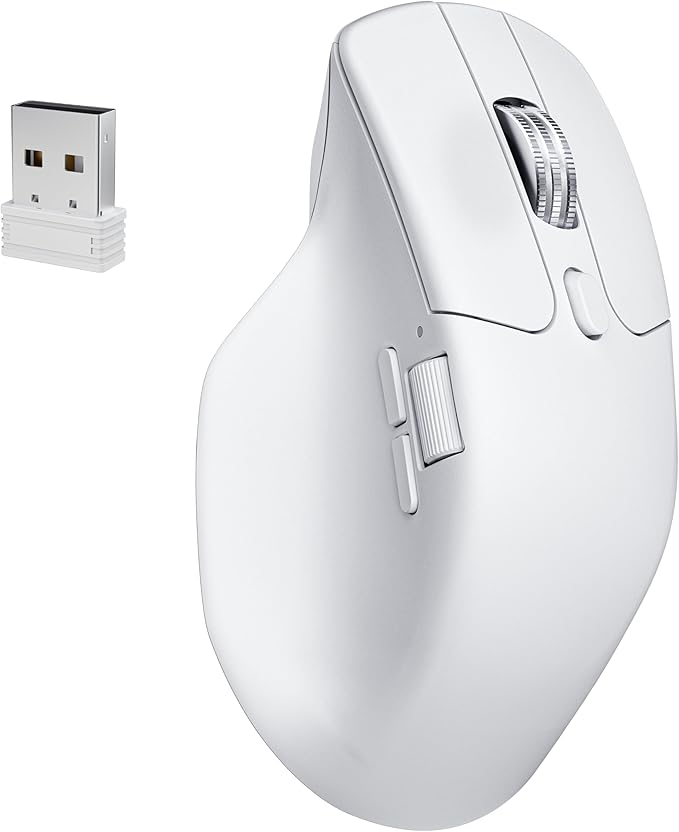 Keychron M6 8000 Hz Wireless Bluetooth 2.4 GHz/Wired Connection Mouse Lightweight Body Programmable PixArt 3950 Sensor for Windows Mac Linux - White