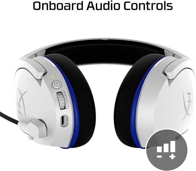 HyperX HHSS1C-KB-WT/G Cloud Stinger Core – Wireless Gaming Headset for PS4 PS5 PC Lightweight Durable Steel Sliders Noise-Cancelling Microphone - White