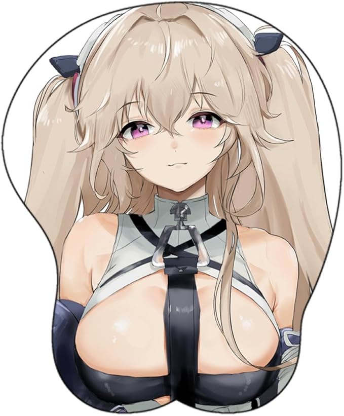 Anime Mouse pad Azur Lane Anchorage Anime Design 3D Ergonomic Mouse Pad with Wrist Rest – Soft Silicone Non-Slip Desk Mat Anti-Slip Base &amp Comfortable Wrist Support