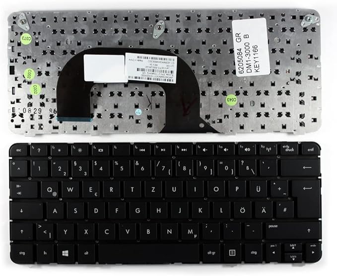 Power4Laptops German Layout Black Replacement Laptop Keyboard Compatible with HP Pavilion DM1-3100SA