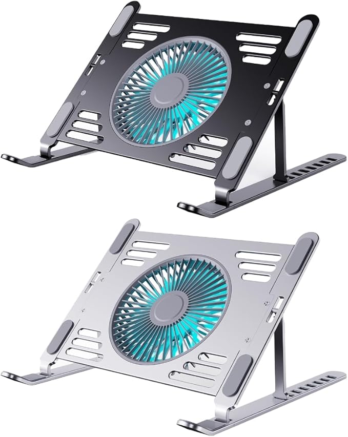 Laptops Stand Laptop Cooling Pad with USB Power Fans Adjustable StandQuiet Cooling Technology Ergonomic Laptop Risers