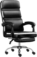 Black Living Room Gaming Chair Home Office Desk Chair with Rocking Function and Footrest Executive Swivel Chair 51 * 114-124CM(Color:Black)