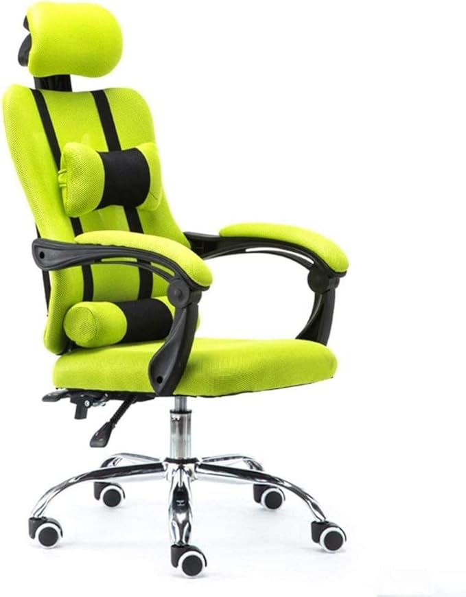 Office Chair Gaming Chair Office Chair with Arms Reclining Leather Computer Chair Swivel Office Chair with Footrest Adjustable Headrest and Lumbar Support (Color : Green Size : L)