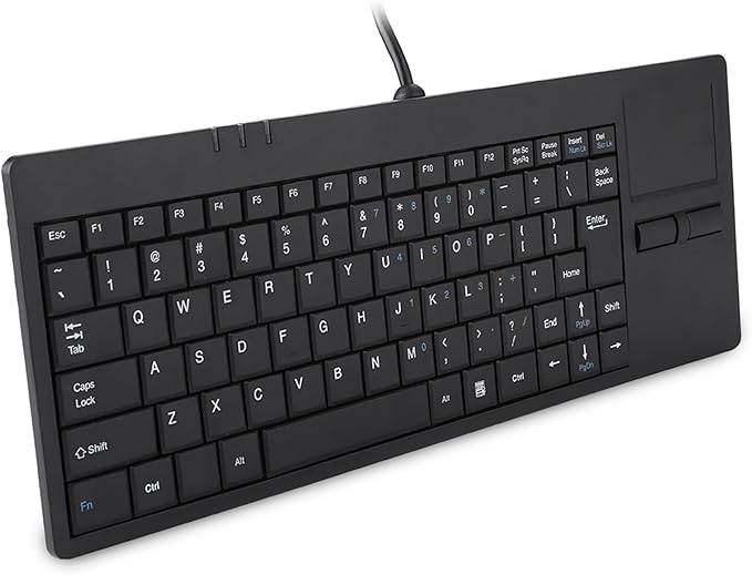 K-818 86 Keys USB Wired Computer Keyboard With Built in Touchpad USB HUB Port Mechanical Structure Ergonomic Design Mute Ultra Thin Keyboard for Notebook Desk