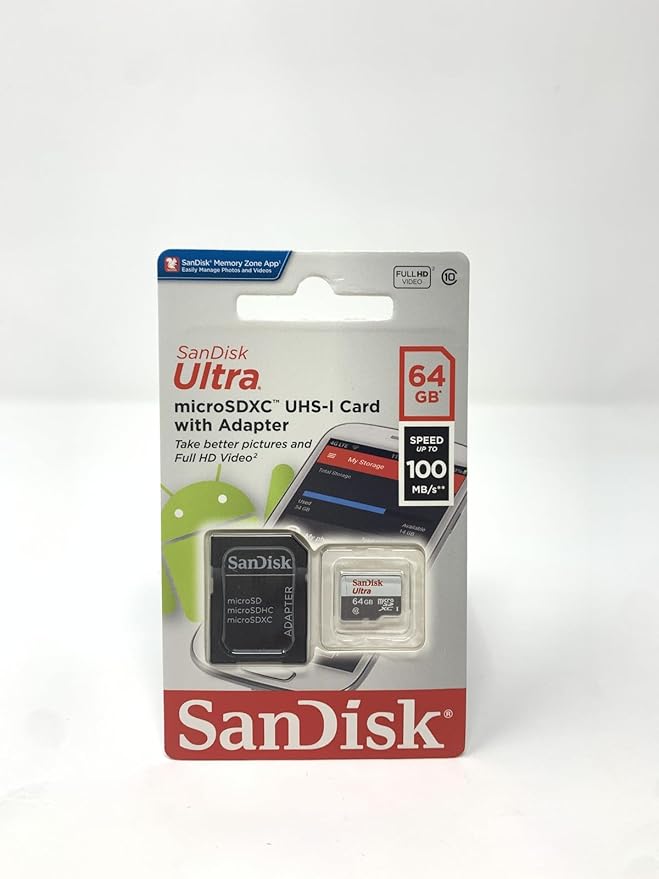 Sandisk Ultra 64GB Micro-SD + SD Adp. 100MB/s