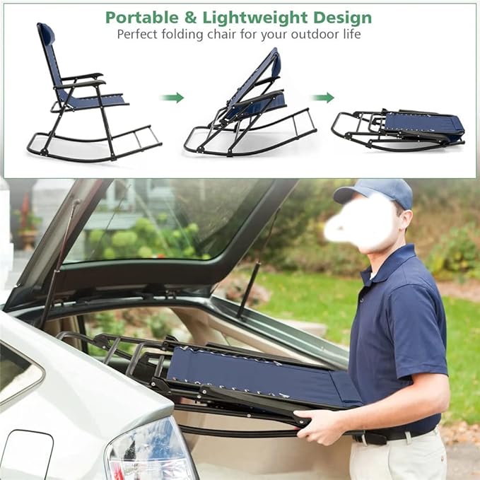 Office Chair Gaming Chair Computer Chair 2 Piece Patio Camping Rocking Chair Folding Rocking Chair Footrest
