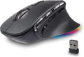 Ergonomic MouseBluetooth Vertical Wireless MouseLED Rechargeable Optical Computer Mice Portable(BT5.2 or USB 2.4GHz) Dual Mode1000/1600/2400 DPI8 Buttons for LaptopDesktopPCMacbook (grey)