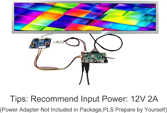 VSDISPLAY 28 28 Inch DV280FBM-NB2 1920x360 IPS LCD Screen Outdoor High Brightness Long Strip Display with USB SD Controller Board