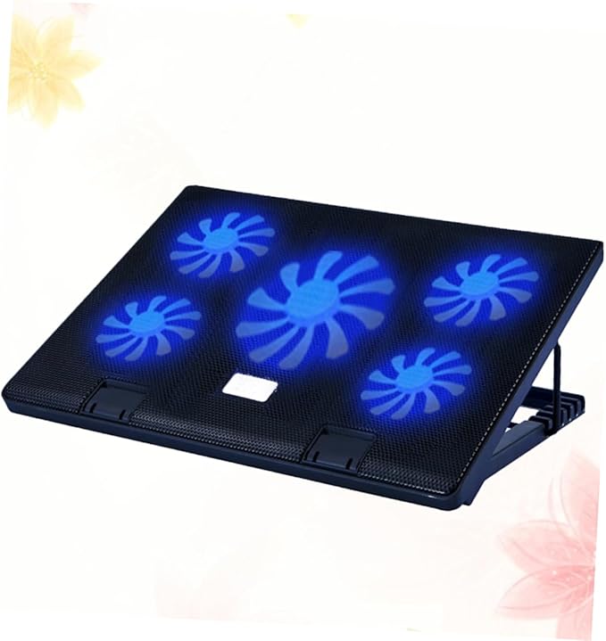 jojofuny 5-Fan Laptop Cooling Mat Notebook Cooler Portable Laptop Stand Fan Easy Install Gaming Cooler