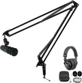 Audiosavings Bundle: Audio Technica AT2040 Dynamic Microphone Bundle with Rockville PRO-M50 Headphones w/Coil Cable Case+Extra Ear Pad &amp DMS40 40 Studio Boom Arm USB Mic Stand+Desk Clamp (3 Item