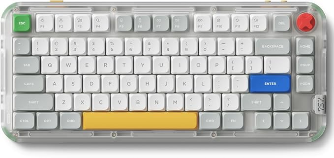 nuphy Kick75 Wireless Mechanical Keyboard with Knob75% Layout 80 Keys RGB Backlit Hot Swappable Low Profile Keyboard with PBT KeycapsGaming Keyboards Support BT/2.4G/USB-C (Blush Nano Switch)