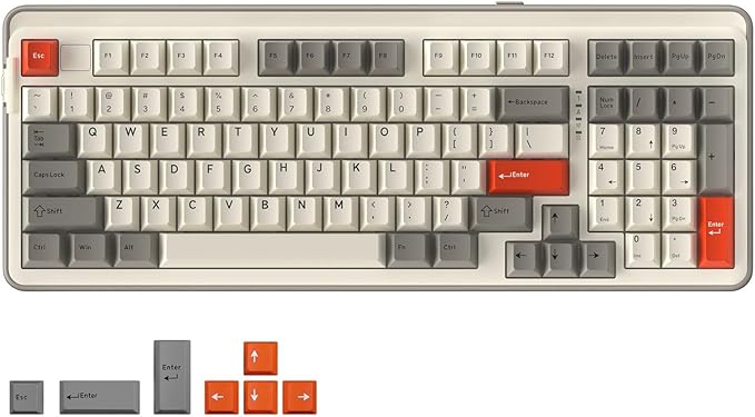 DAREU EK98pro Wireless Mechanical KeyboardTri-Mode BT/2.4GHz/USB-C Creamy Gaming Keyboard with Number PadPre-lubed Linear SwitchesGasket StructureHot Swappable CustomRGB Backlit for Win/Mac