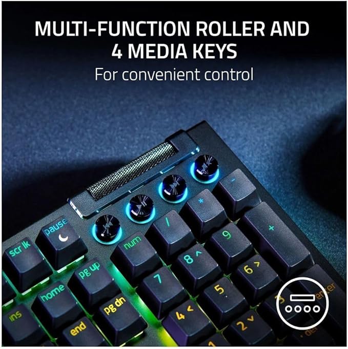 Razer RZ03-04690200 BlackWidow V4 Full Size Wired Mechanical Green Switch Gaming Keyboard with Chroma RGB