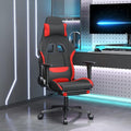 SKM Massage Gaming Chair with Footrest Black and Red Fabric (16 KG/35.2 LBS)