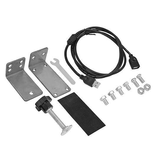 Qqmora Racing Game Handbrake Mount  Easy Control USB Handbrake Bracket 64 Bit High Rigidity for PC Wins Nylon Wire for Sim Games