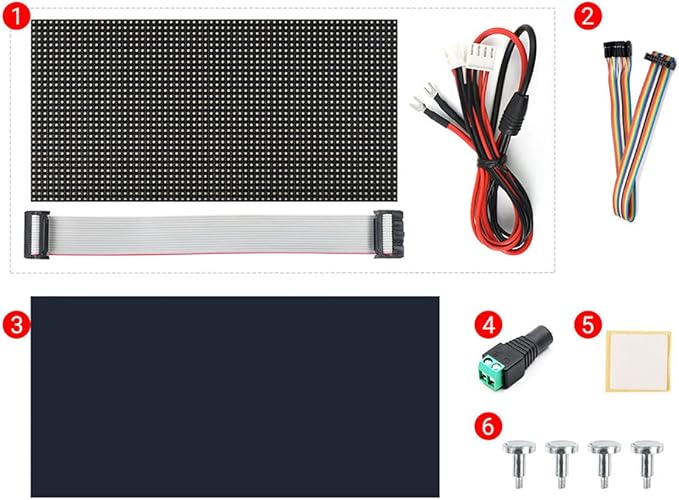 RGB Full-Color LED Matrix Panel Display for Raspberry Pi Pico ESP32 for Arduino 64×32 Pixels 3mm Pitch 2048 RGB LEDs Adjustable Brightness