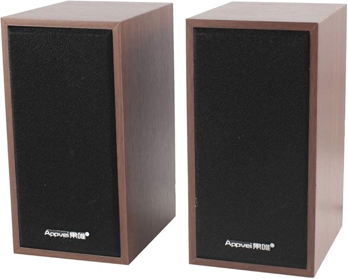 Pair Rose Wood USB 2.0 3.5mm Stereo Mini Multimedia Speaker for Laptop