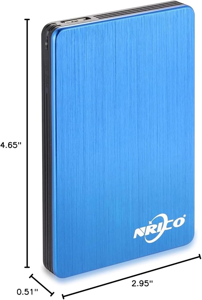 NRICO Portable External Hard Drive USB 3.0 2.5 Inch Compatible with PC Mac Desktop (Blue 500 GB)
