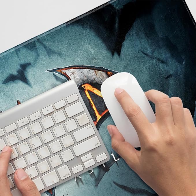 Batman Arkham Asylum Video Game Logo Large Gaming Mouse Pad Desk Mat with Stitched Edges Non-Slip Base for Gamer Home and Office 31.5 x 15.7