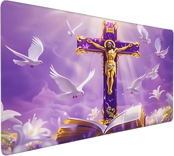 XXL Gaming Mouse Pad Extended (35.5X16) This is A Backdrop Rich with Religious Atmosphere Large Non-Slip Desk Mat Water-Resistant Keyboard Mousepad for Office &amp Home