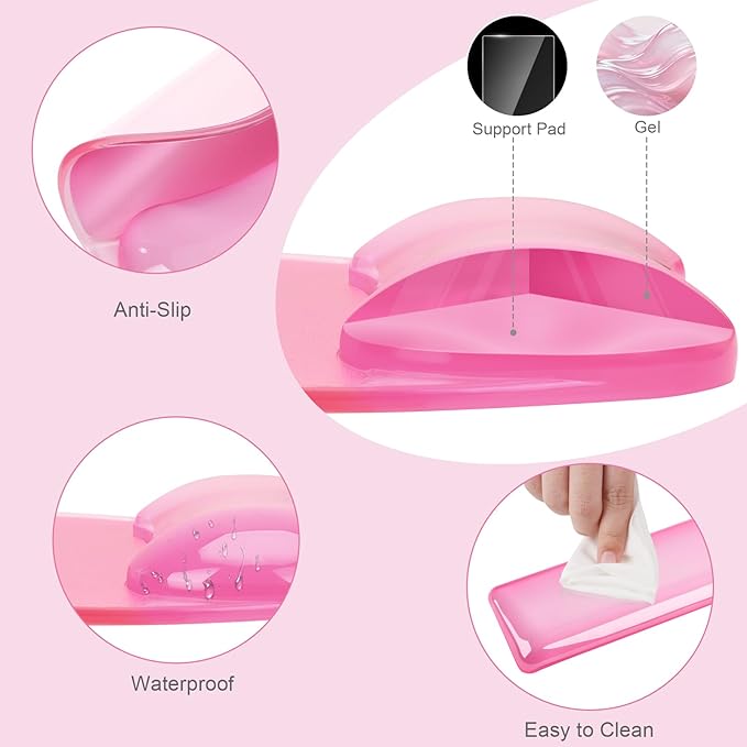 MOSISO Gel Wrist Rest Support for Mouse Pad&ampKeyboard Set Irregular Oval Ergonomic Mousepad Keyboard Pad Non-Slip Base Home/Office Pain Relief&ampCooling Gel Easy Typing Pad for Computer Laptop