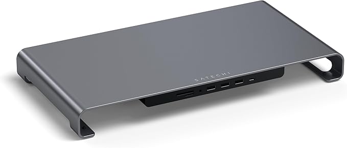 Satechi USB C Hub Monitor Stand for Desk with USB-C Data Port 3 USB 3.0 Ports Micro/SD Card Readers Audio Jack Computer Monitor Stand for Desktop Computers Monitors and Laptops