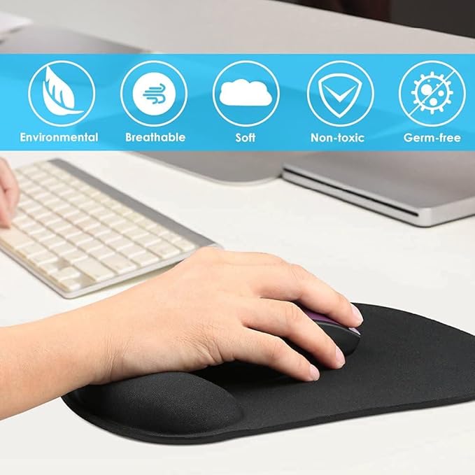 Genshin Impact Xiao Zhongli Mouse Pad with Wrist Support Comfort Silica Gel Wrist Rest Support Mat Mice 3D Mouse Pad Non-Slip PU Base for Computer (Kamizato Ayaka)