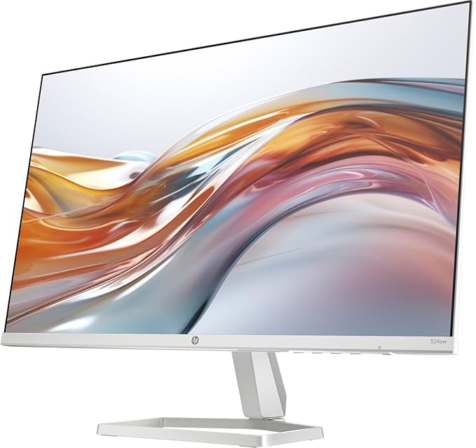 HP Series 5 524sw 24 300 nits IPS FHD Monitor (Replaces M24FW) Adjustable Tilt Flicker Free Anti-Glare Ultra-Thin Low-Blue Light Filter 1x HDMI White/Silver w/DKZ Hub USB Port Expander