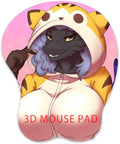 3D Mousepad Oppai Mouse pad Furry Anthro Anime Manga Breast Gaming Wrist Rest Boob pad Anti-Slip Mouse Mat (Wolf)