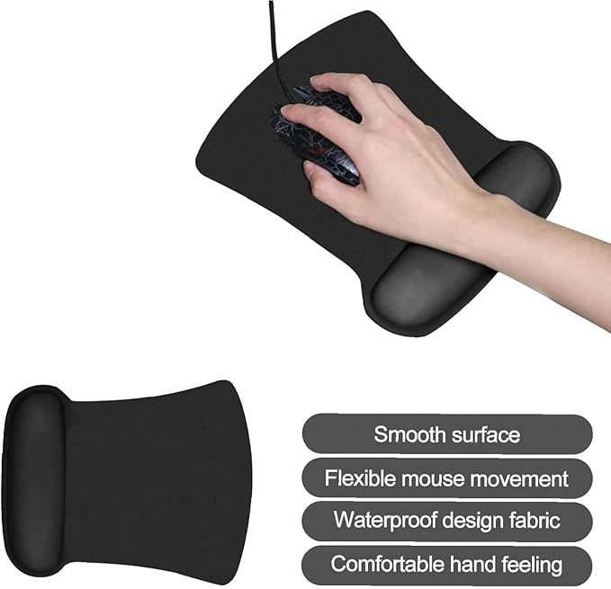 Nsipan Custom Mouse Mat with Wrist Support Ergonomic Personalized Mouse Pad with Photo Logo Text Custom Mouse Mat with Memory Foam Rest for Office Home Computer