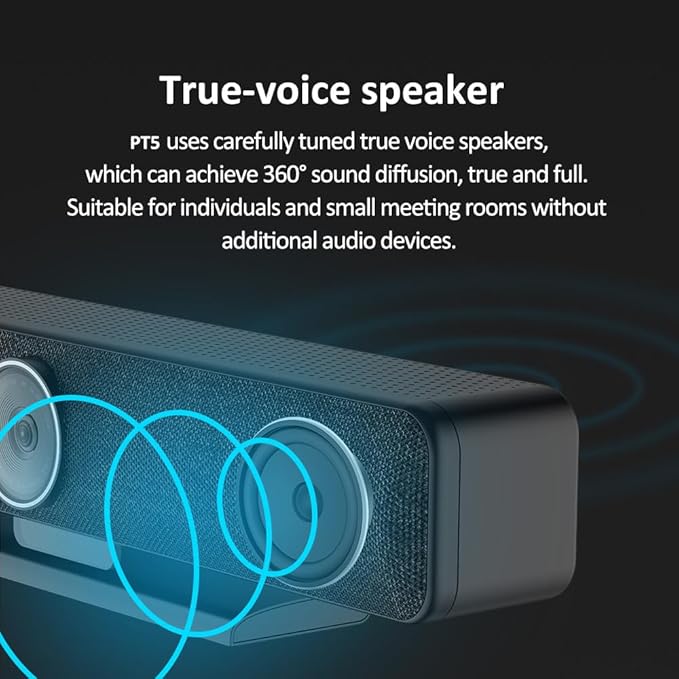 Video Conferencing System 4K Conference Room Camera with 4 Microphones &amp 1 Expansion Mic &amp Speaker AI Face &amp Speaker Tracking 120° Wide Angle View PC/Mac/Laptop/Meetings/Teams/Zoom - L
