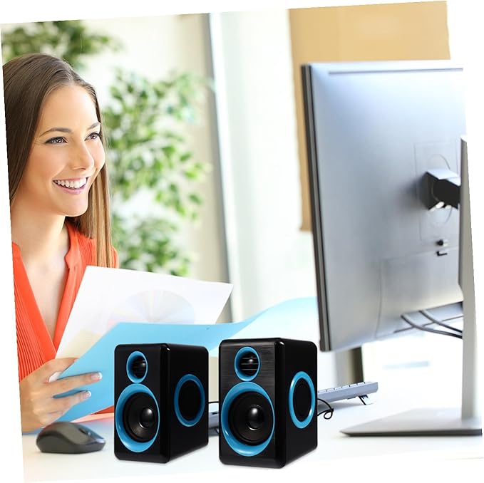 Mini USB 2.0 Computer Speakers for Notebook and Desktop Compact Surround Sound Loudspeaker Box Home and Office Multimedia Speaker with Dc5v Power